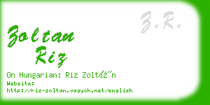 zoltan riz business card